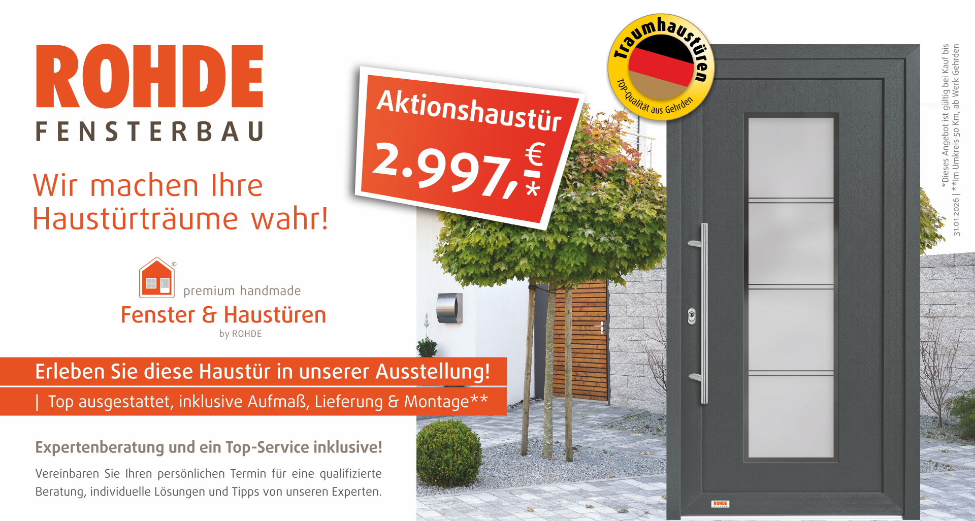 Unsere Aktionahaustür - die lohnt sich!